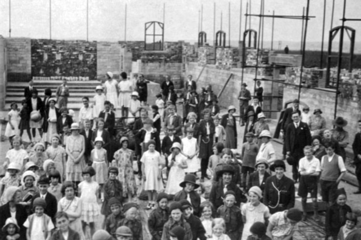 Volunteers who had worked on the construction of Holy Cross Church